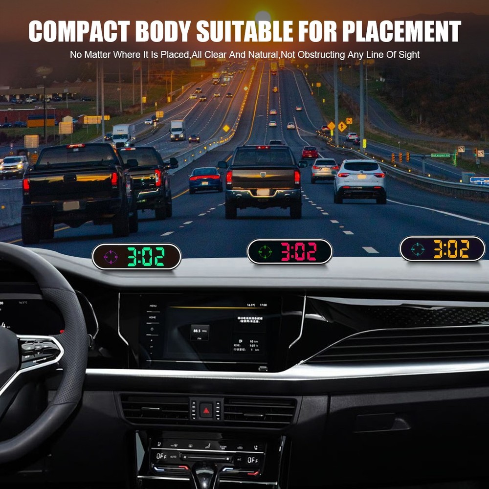 Smart Speedometer HUD: Real-Time Speed Auto Time Sync Direction &Overspeed Alarm