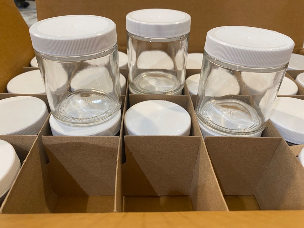 4 pack 4oz Clear Glass Jars Straight-Sided Containers