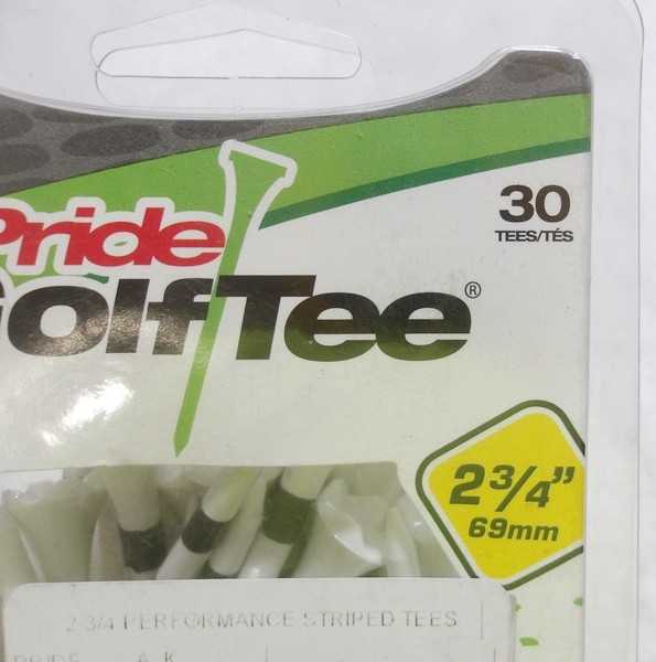 PRIDE PERFORMANCE EVOLUTION STRIPED 2 3/4" 30 COUNT BLACK/WHITE GOLF TEES - NEW