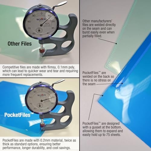 PocketFile Clear Poly Document Folder Project Pockets, 3rd-Cut Tabs, set of 72