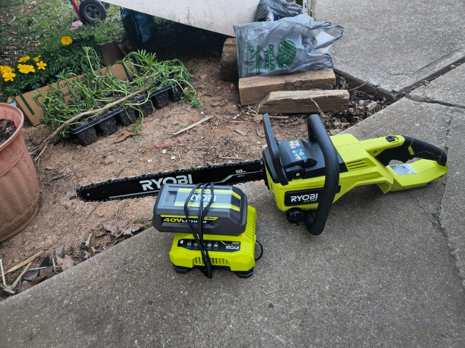 Ryobi New, 40V HP Brushless 18 in. Battery Chainsaw, With 40V Battery + Charger