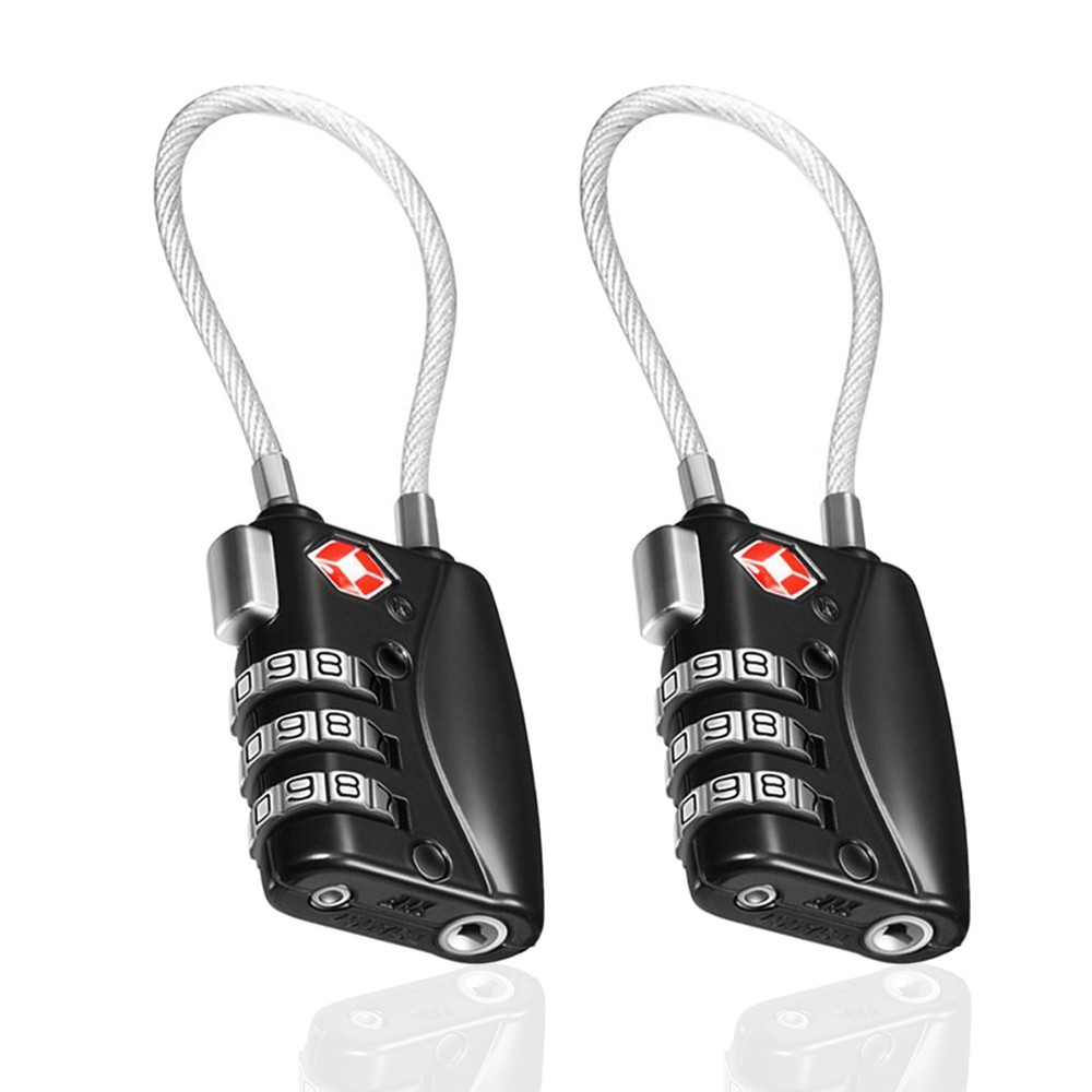 US TSA Luggage Lock - 3 Digit Combination Padlock - with Open Alert Indicator