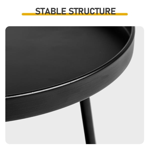 Small Side Table, Round 2 Tier End Table, Metal Round Coffee Table