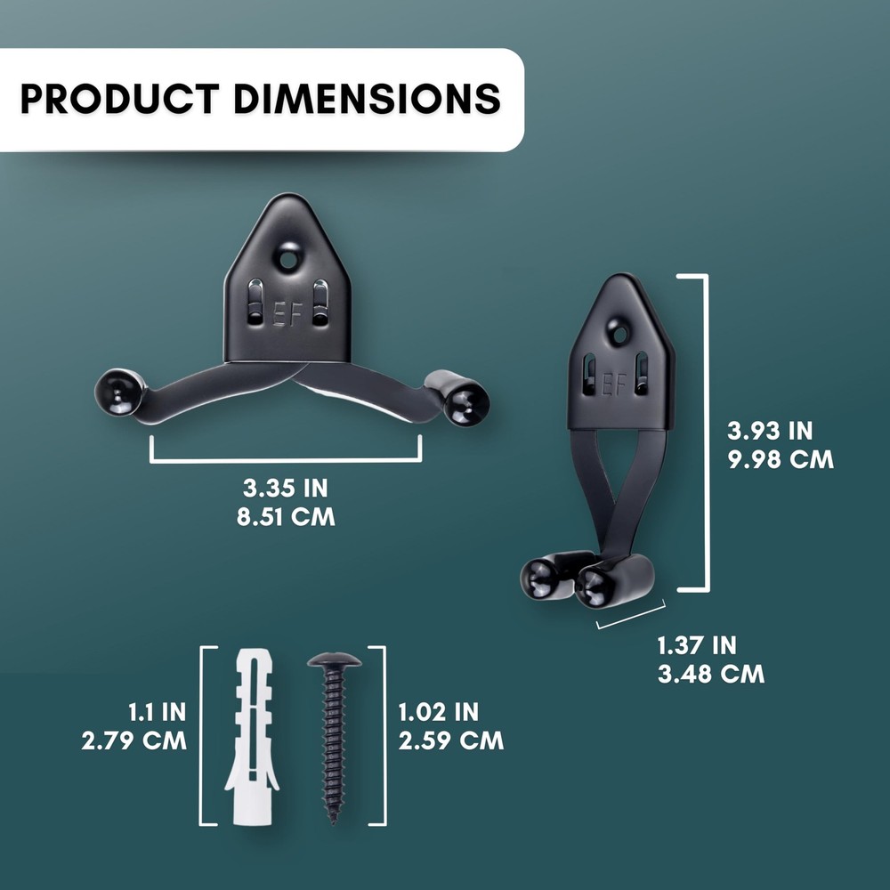 2x Vertical Sword Mount - Dagger Display Wall Hanger - Adjustable Multifuncti...