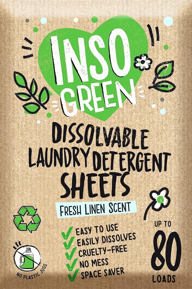 Eco Laundry Detergent Sheets - 80 Loads Laundry Sheets Detergent - 40 No Plastic