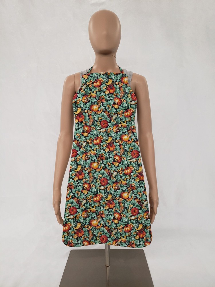 Pumpkins & Gourds Bib Apron (2 Patterns Available)
