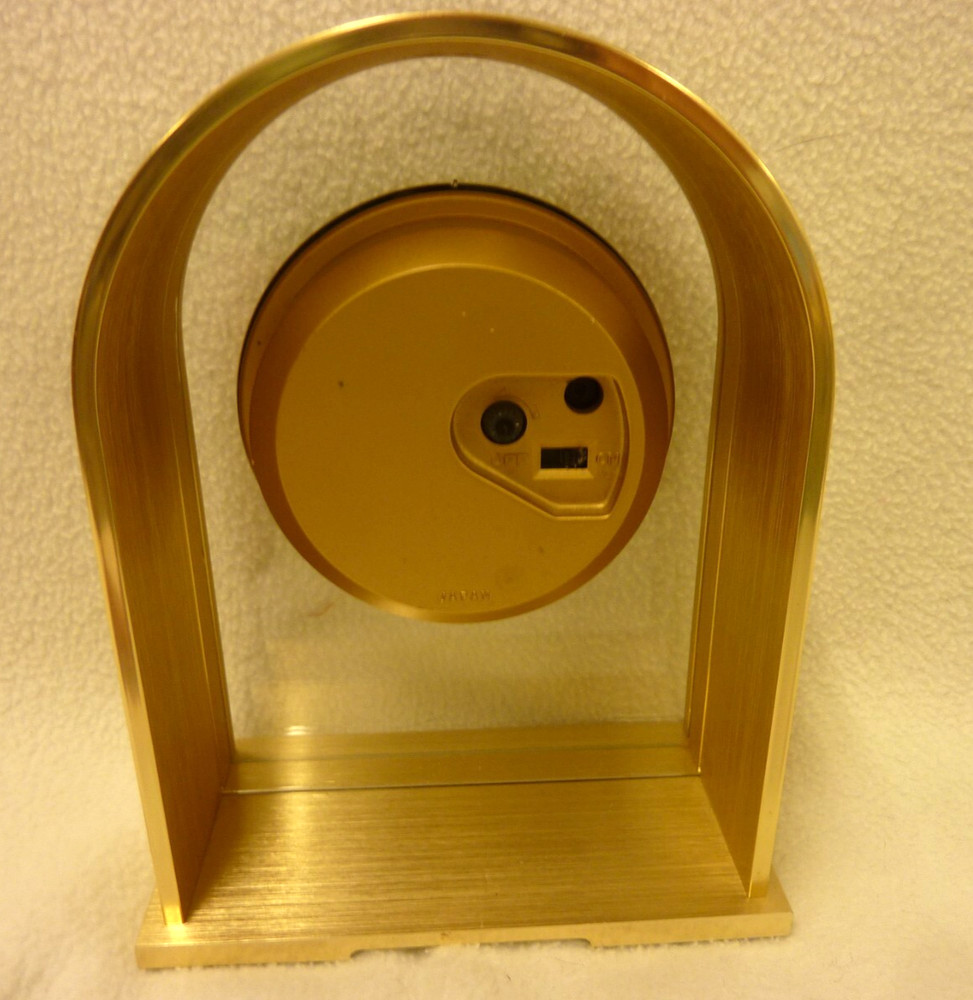 SOLID BRASS & GLASS LINDEN DESK / MANTEL QUARTZ CLOCK