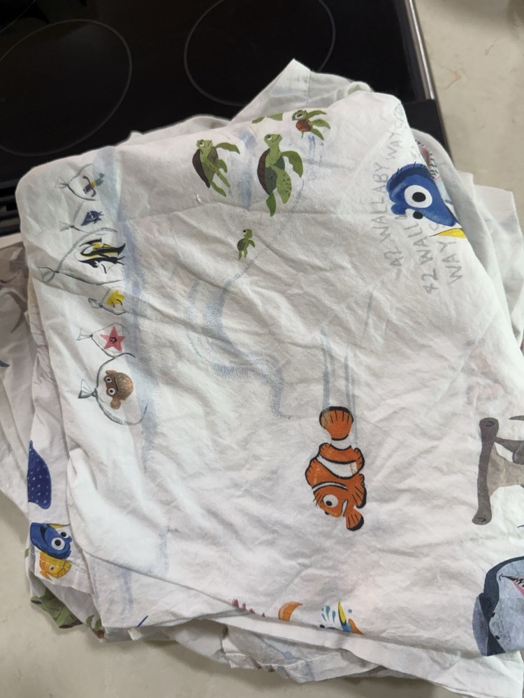 TWO Pottery Barn Toddler Finding Nemo Sheet Sets