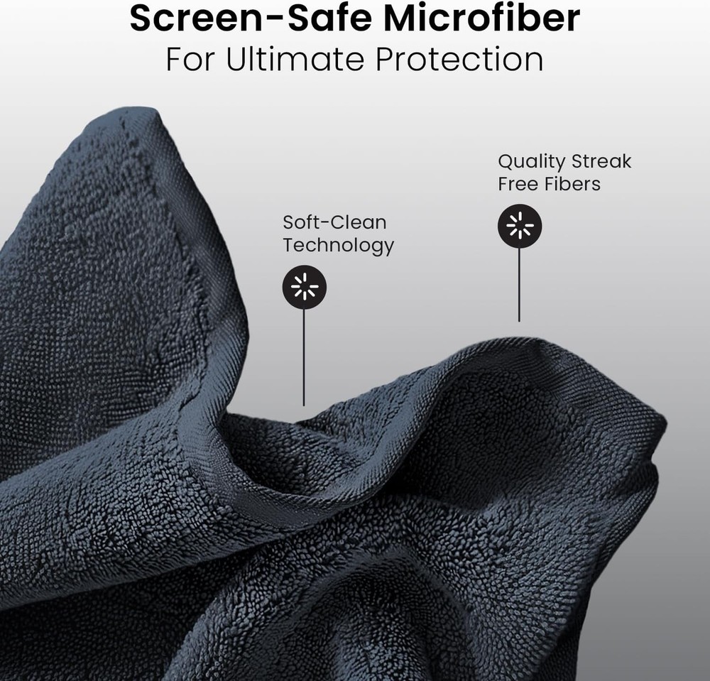 Plush Microfiber Cloth + TV Screen Cleaner Spray