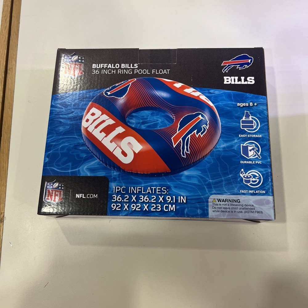 NFL Buffalo Bills 36” Pool Ring Float Inflatable, Pool, Floats, Summer, Fun ￼