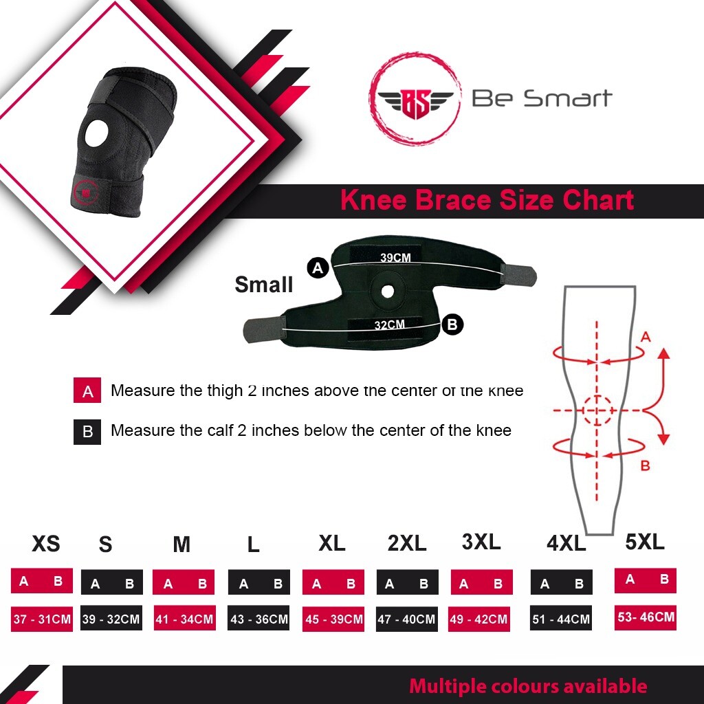 Be Smart New Wrap Around Knee Brace Support Adjustable Knee Open Pattela Brace