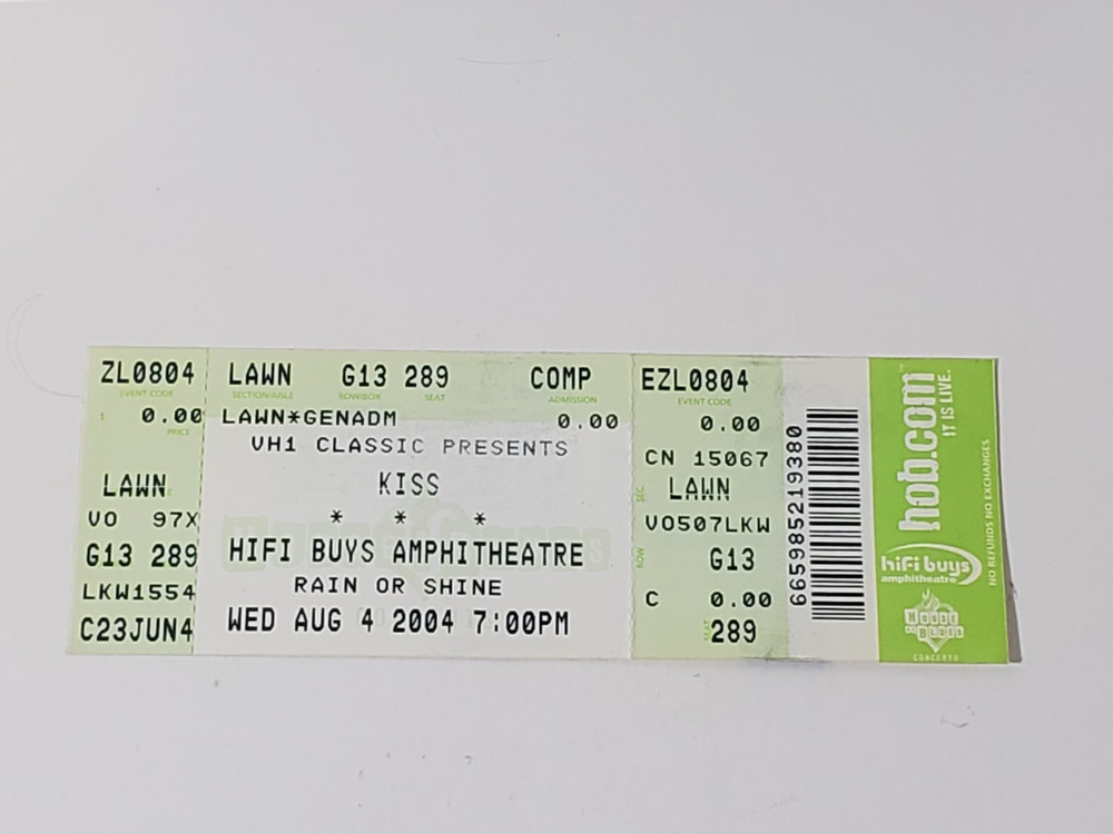 KISS August 4, 2004 At HiFi Buys Amphitheatre Atlanta GA Concert Ticket Stub