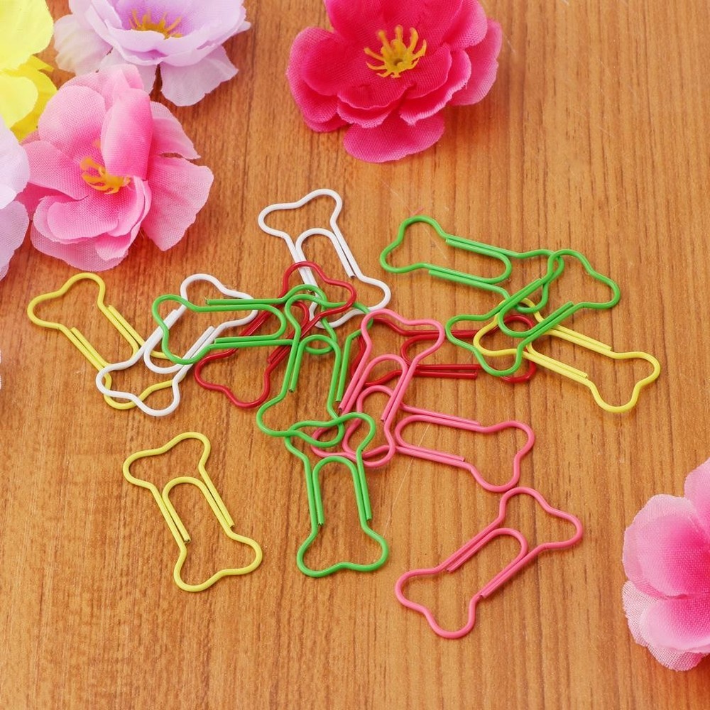 50x Colorful Shape Paper Clips