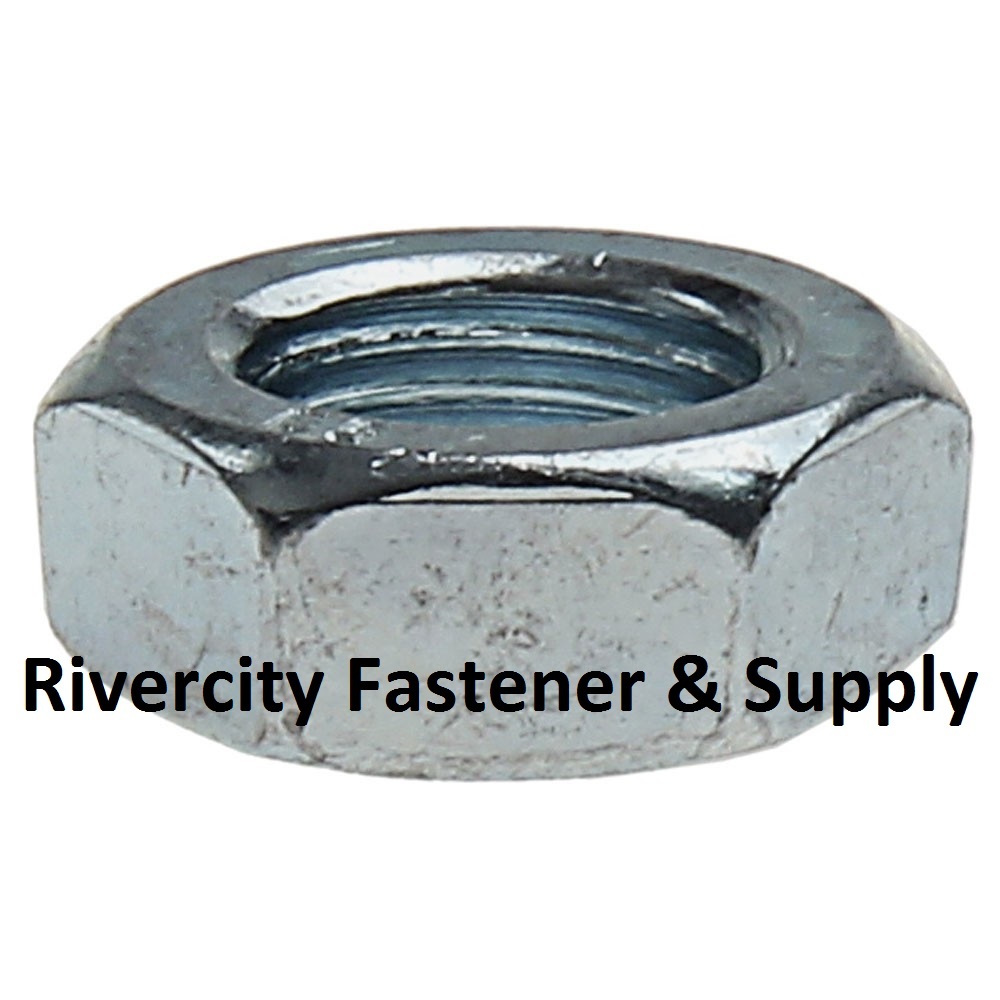 (100) 5/16-18 HEX JAM NUTS ZINC PLATED - THIN / HALF NUT