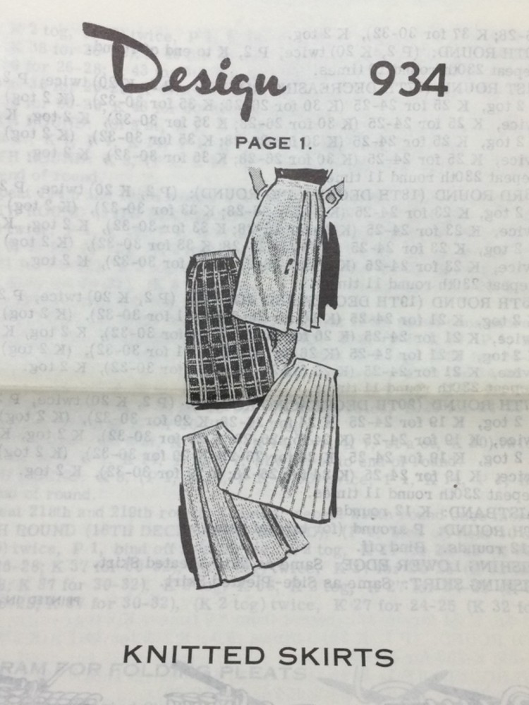 Vtg Mail Order Design 934 KNITTED SKIRTS Pattern Original