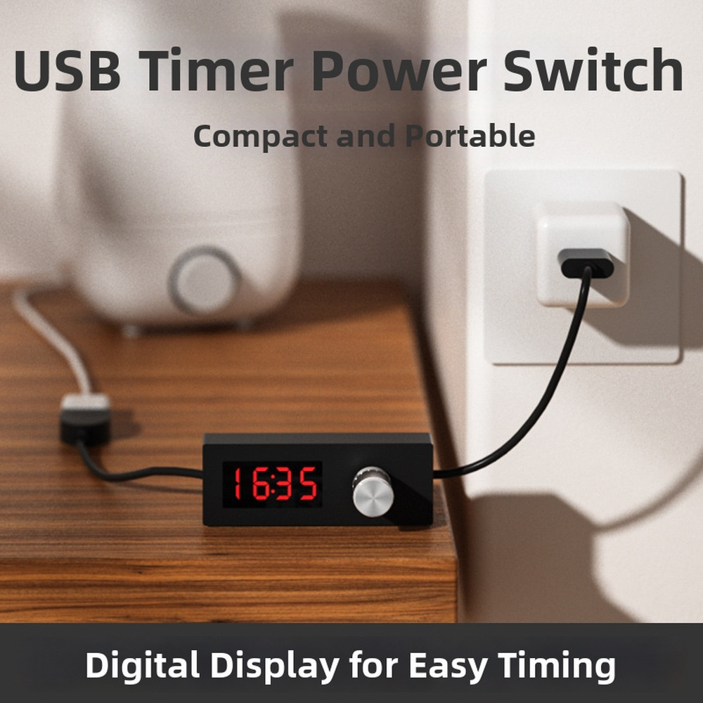 Digital USB Countdown Timer 24 Hour Adjustable with Low Voltage Safe Design