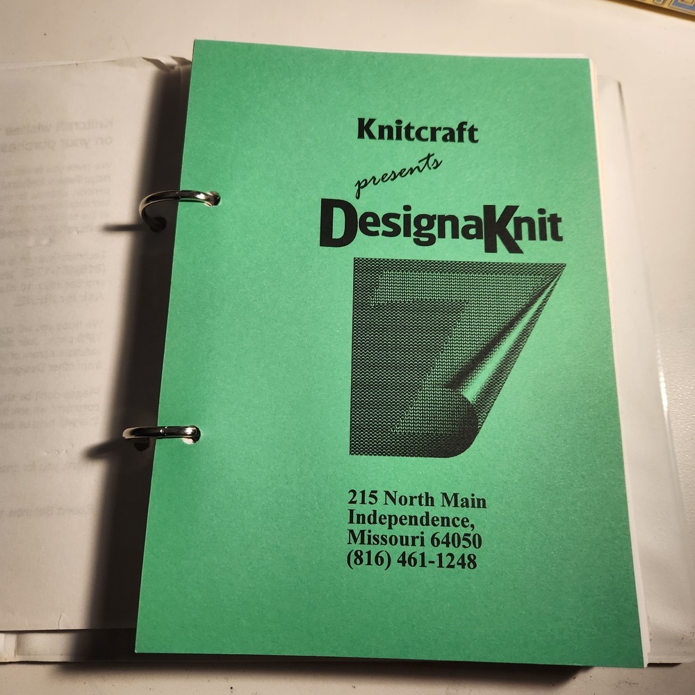 Designaknit Machine Knitting Computer Design Program User Manual Only As Is Read