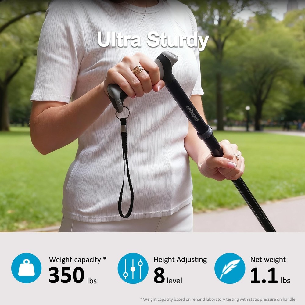 REHAND Walking Cane - Foldable, Adjustable, Collapsible Walking Canes for Men &