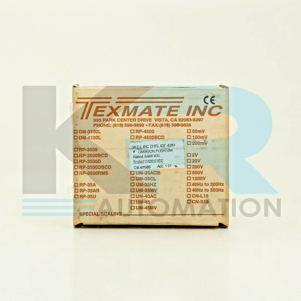 NEW Texmate UM35-CN Digital Panel Meter 0-600VDC