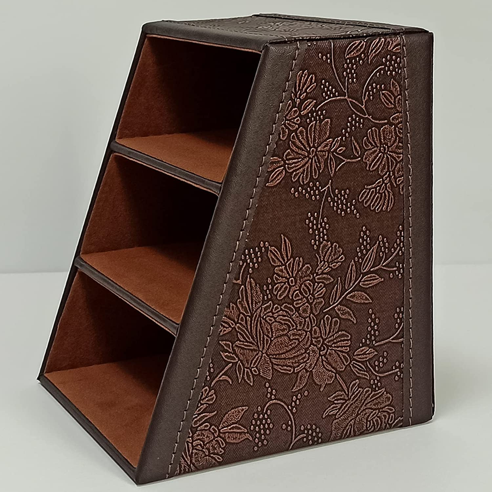 Leather Table Caddy TV Remote Control Organizer Storage Holder Tissue Box Stand