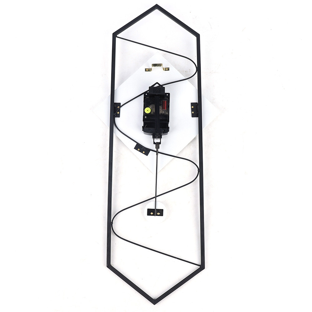 Wall Clock Modern Pendulum Wall Clock with Silent Movement Metal+ Solid Wood