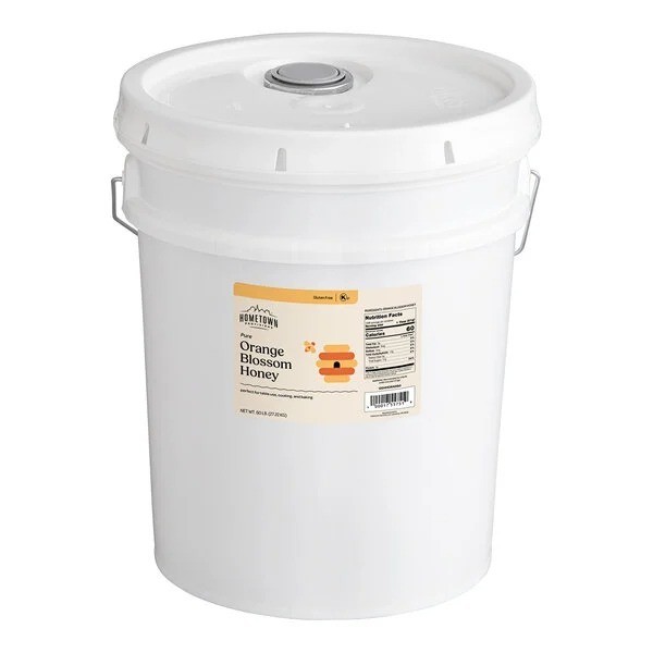 Hometown Provisions 60 lb. Pure Orange Blossom Honey Pail Commercial Bulk