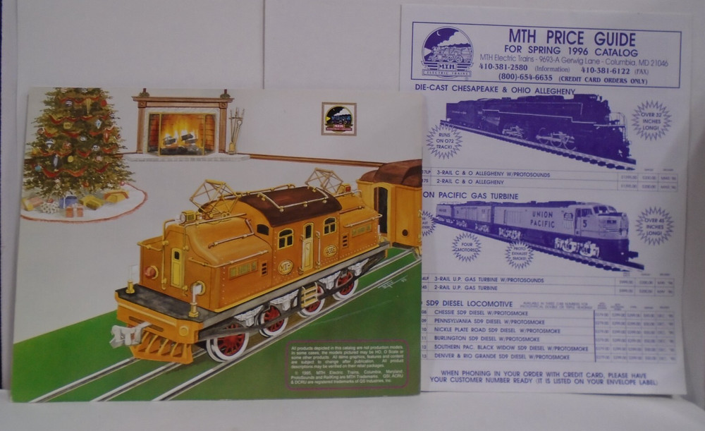 MTH ELETRIC TRAINS SPRING 1996 CATALOG & PRICE GUIDE