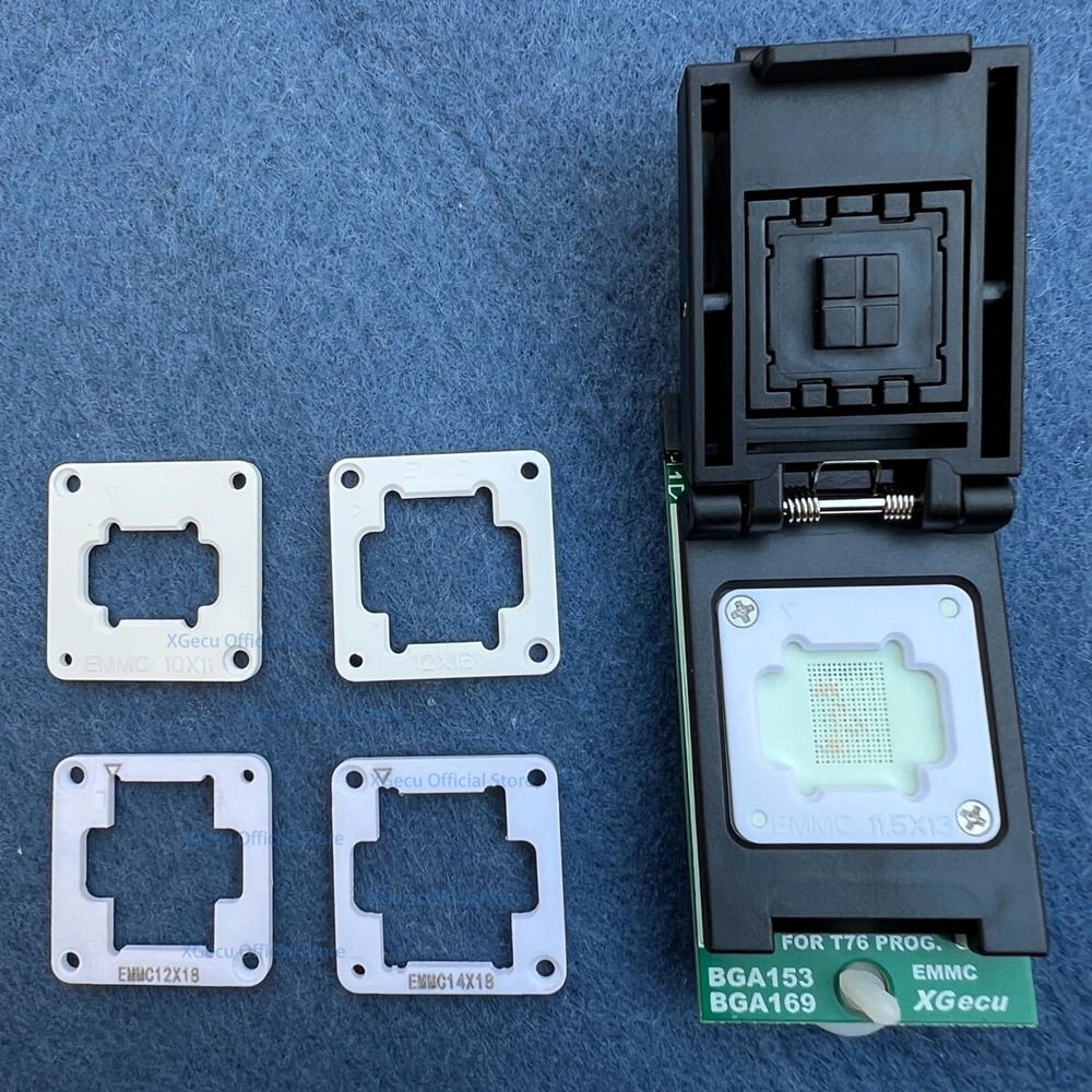 EMMC BGA153 BGA169 Adapter IC Socket for XGecu T76 Programmer+5PCS limit frames