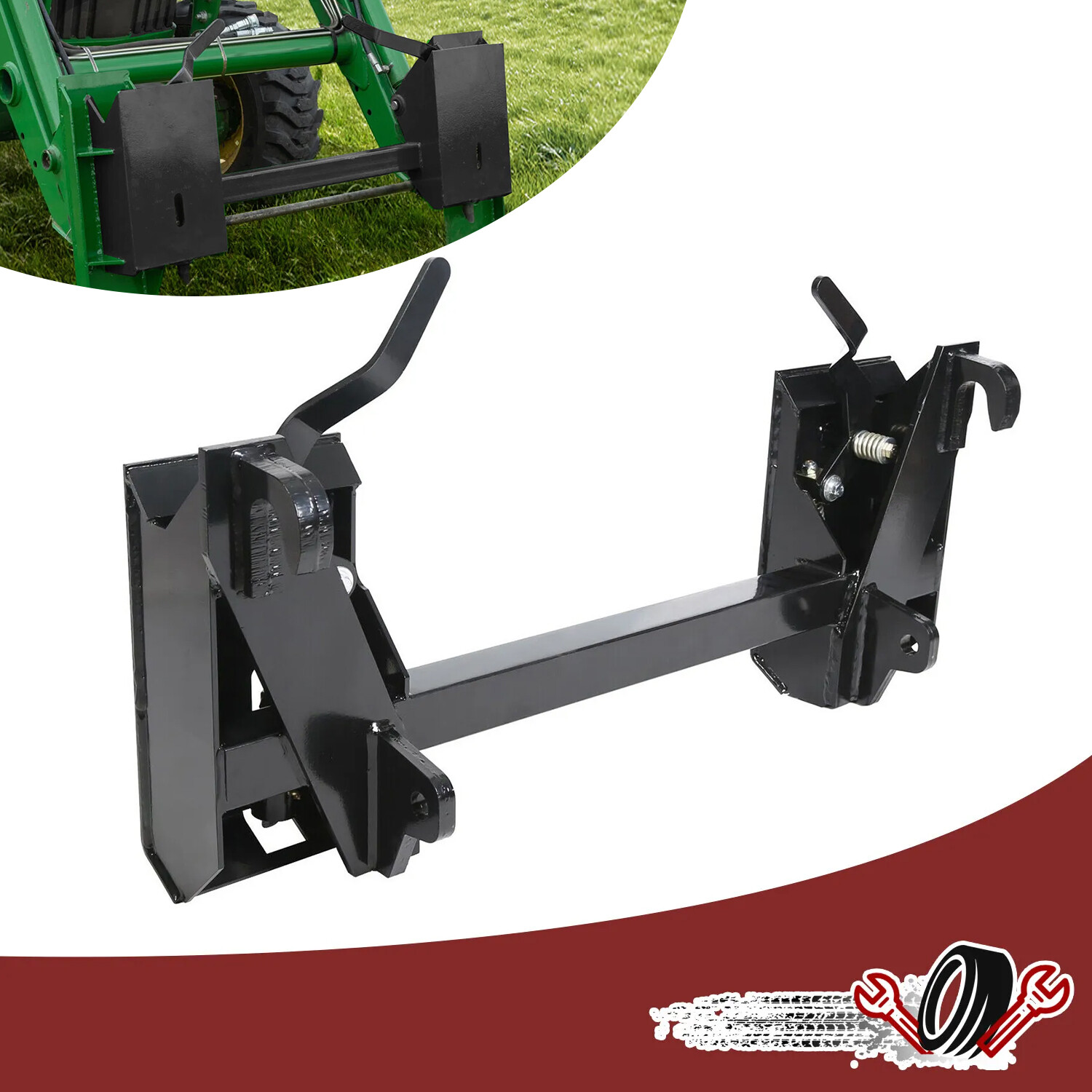 Quick Tach Conversion Adapter Plate for Global John Deere to Skid Steer Adapter