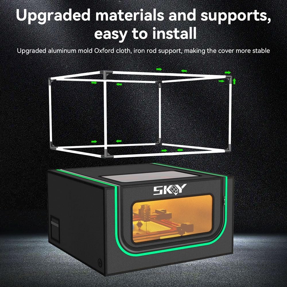 Updated Integrated Laser Engraver Enclosure with LED Light, Ventilation Kit, ...