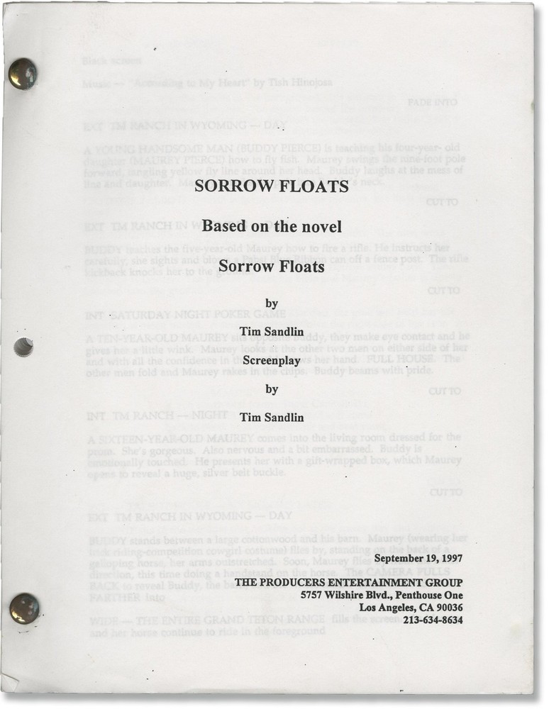 John Badham FLOATING AWAY SORROW FLOATS Original screenplay for the #146408