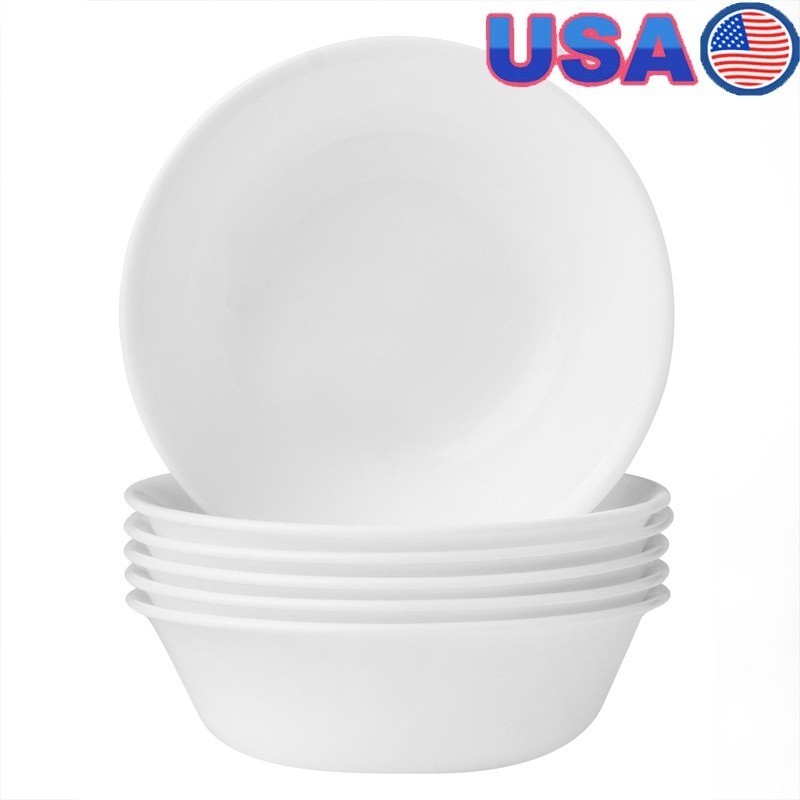 Durable Stackable Microwave Safe Soup Bowl Set 6 Piece Vitrelle Glass Dinnerware