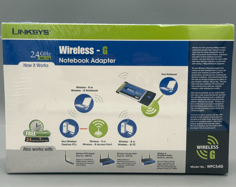Linksys Wireless-G Notebook Adapter (WPC54G) - Sealed