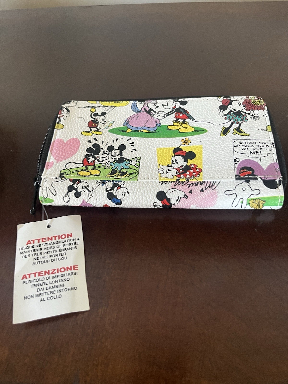 Disney Parks Retro 4 Pocket Zip Around Wallet NWT Very Nice Great Gift Item Perf