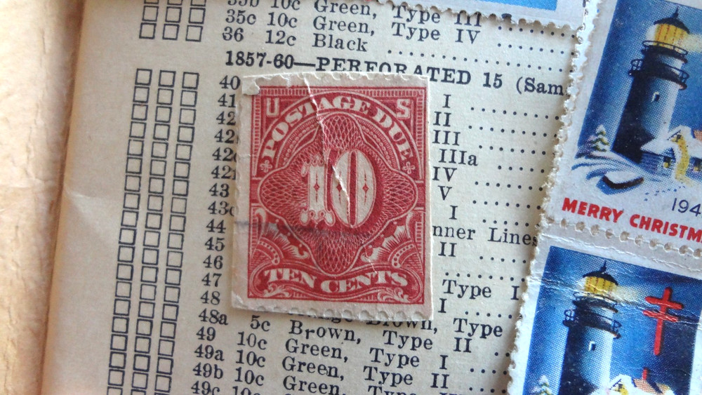 1944 Stamp Collectors HandBook Elmer R Long With Stamps 23rd Edition