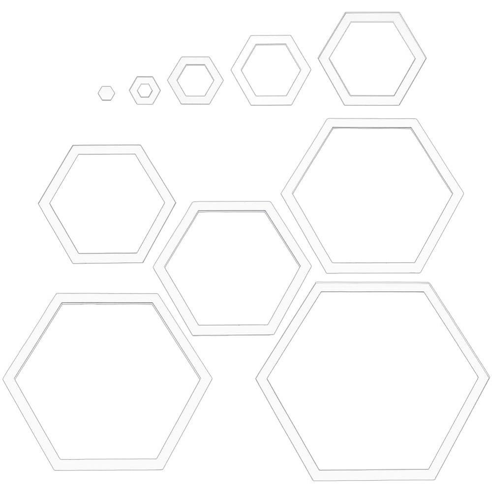 10 Sizes Hexagon Quilting Template Acrylic Sewing Machine Ruler Patchwork