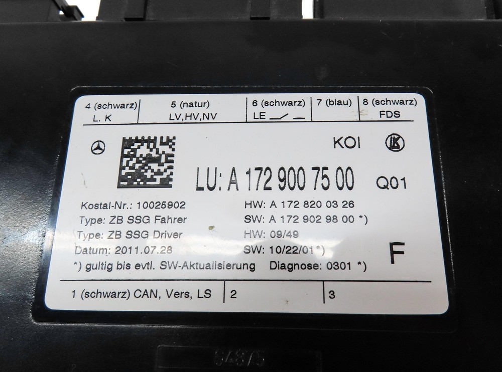 2012 MERCEDES C250 (W204) FRONT LEFT DRIVER MEMORY SEAT CONTROL MODULE