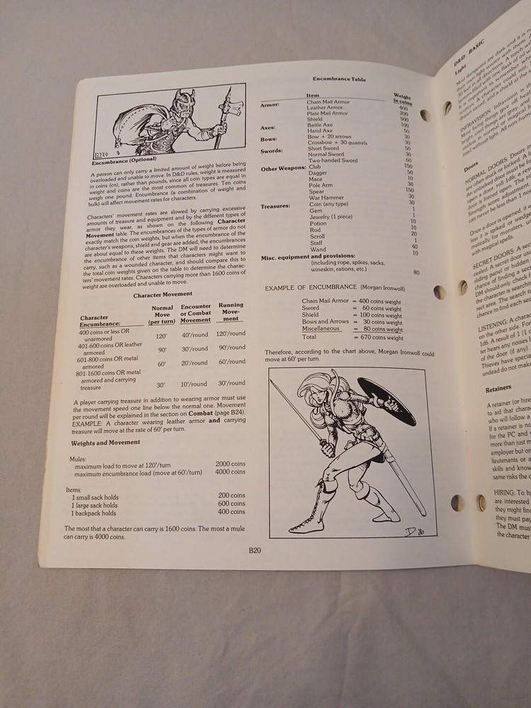 Vintage Dungeons and Dragons Basic Rulebook Very Fine Condition