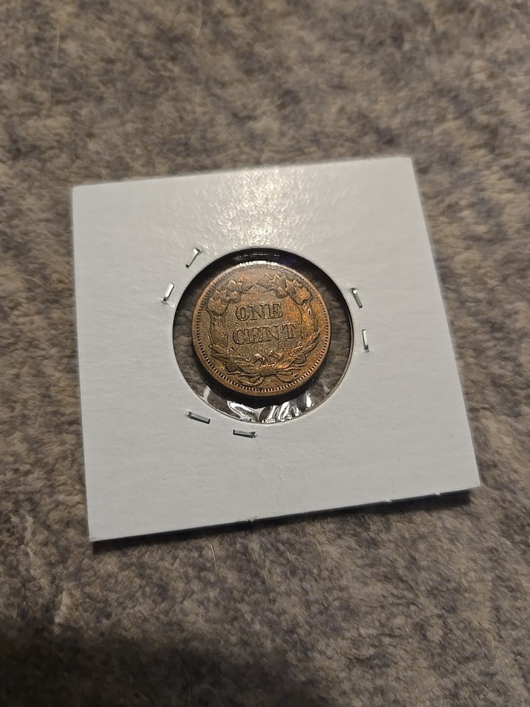 1857 1C Flying Eagle Cent 8over7 VF Error