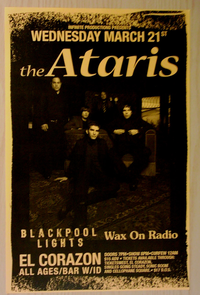 Ataris Poster 2007 Seattle Original Concert Show Blackpool Lights, Wax On Radio
