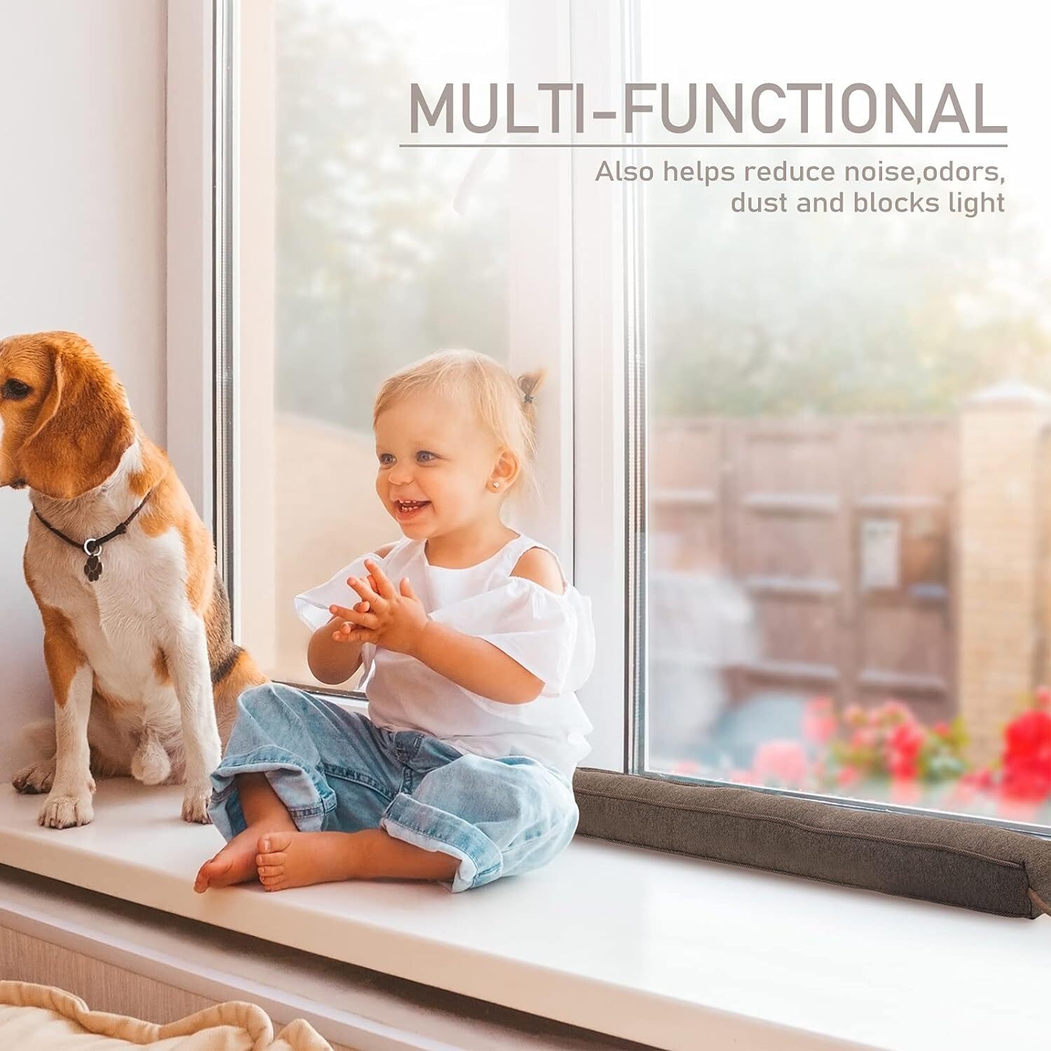 KAKICLAY 32-48" Weighted Draft Stopper Heavy Duty Sound Proof Door Draft Blocker