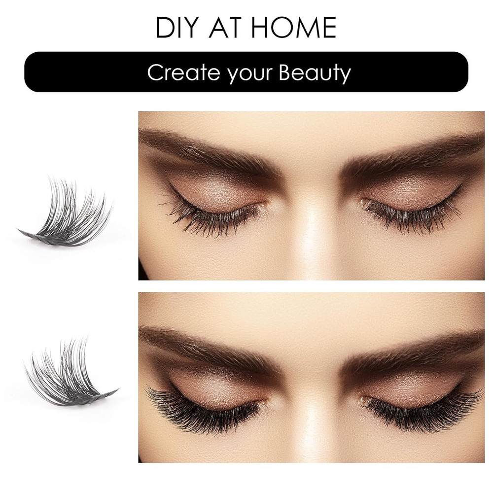 Comfortable 72-Piece Cluster Lashes - Reusable Eyelash Extensions for Every Look