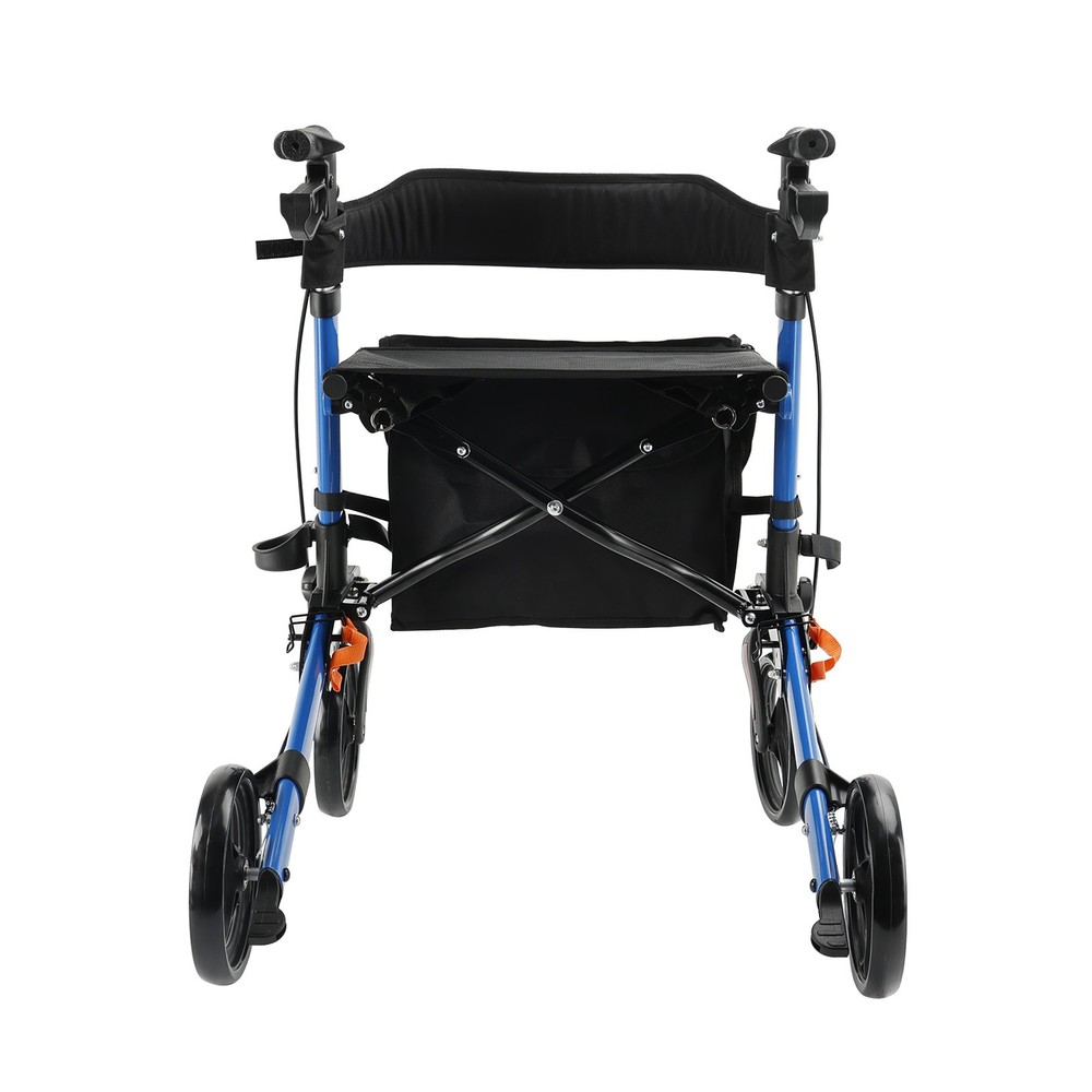 6-Level Adjustable Seat 8-Wheel Foldable Rollator Walker Mobility Aid