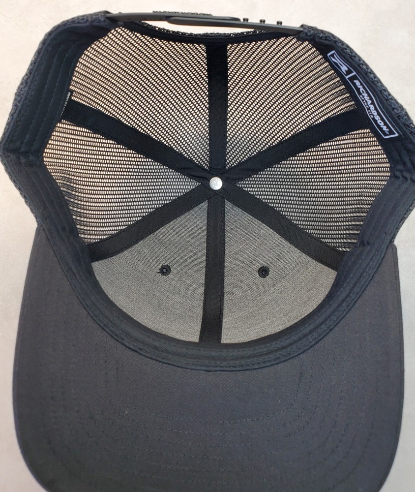 Snap-on Patch on Richardson 112 Trucker Hat Snapback Black/Black