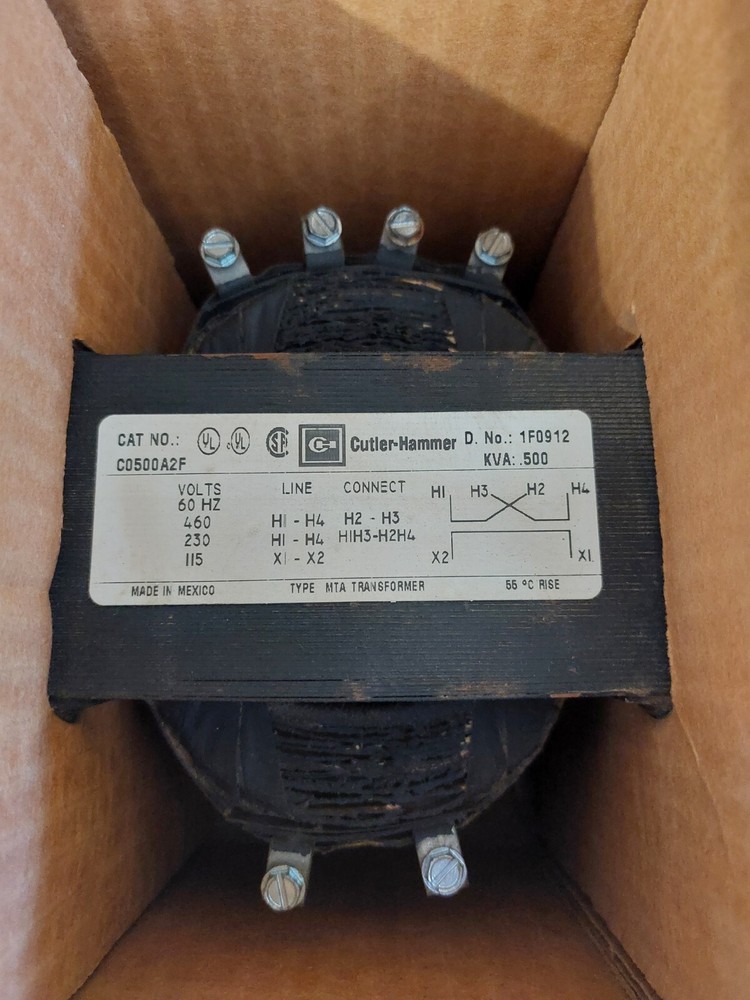 CUTLER-HAMMER C0500A2F 500VA CONTROL TRANSFORMER