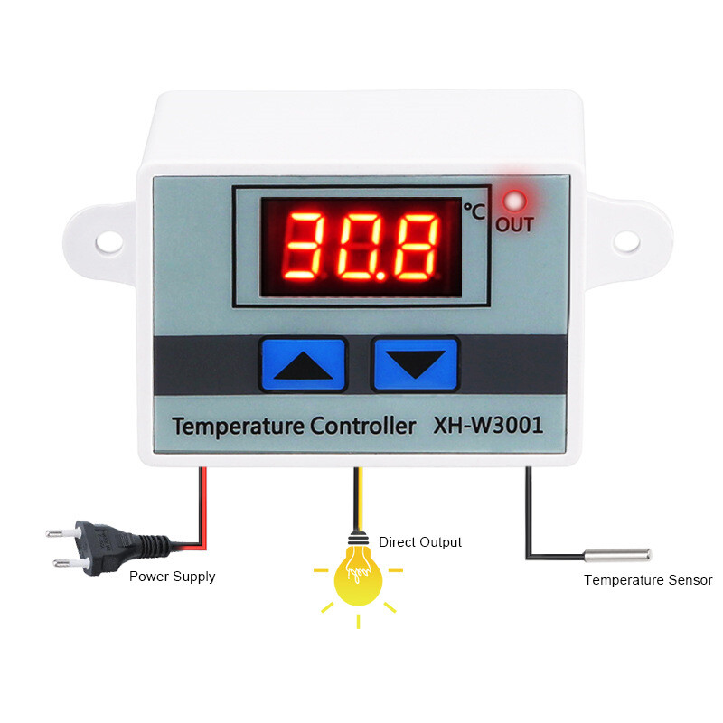 New XH-W3001 Digital LED Temperature Controller Thermostat Control Switch ST0648