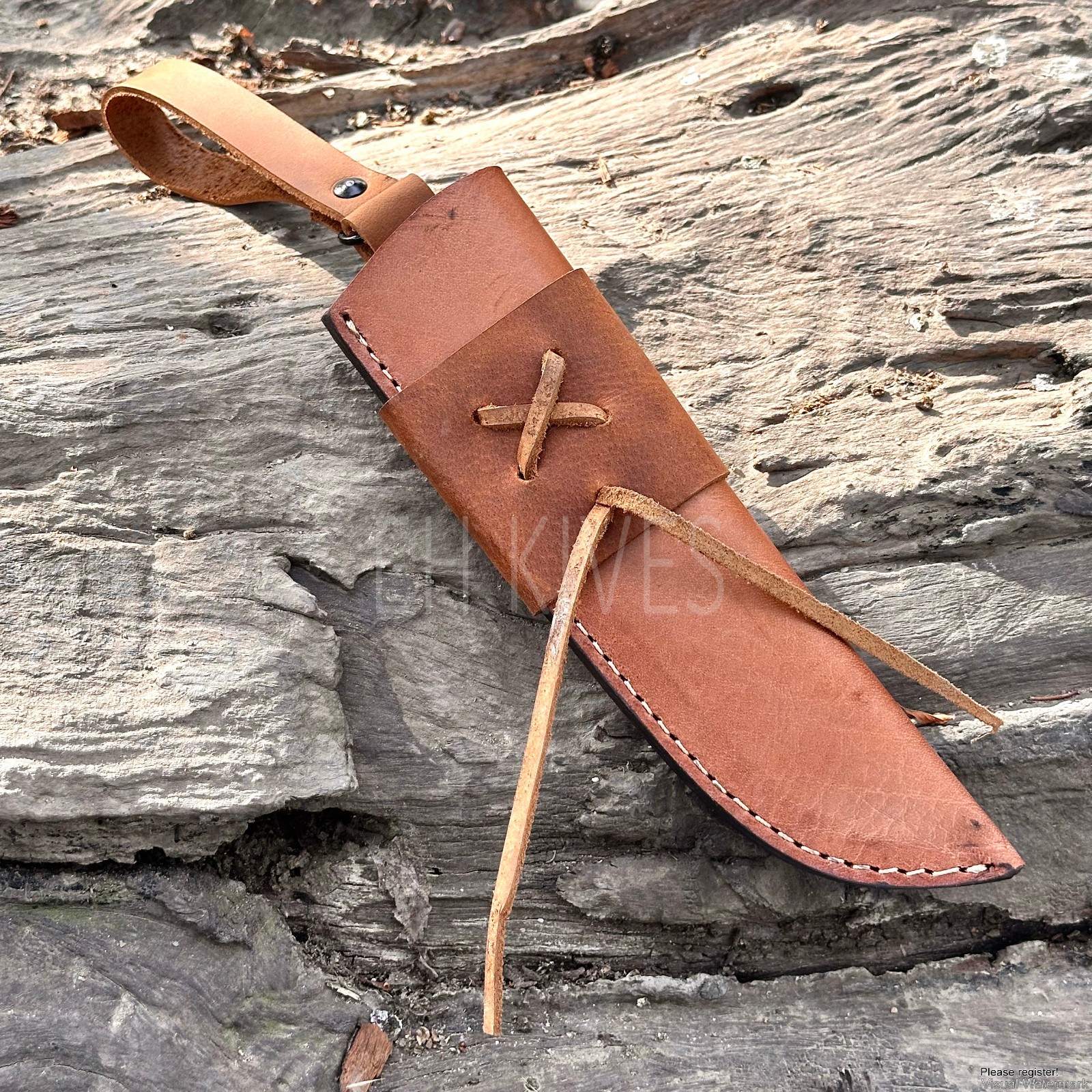 Handmade Genuine Cow Leather Sheath for 8-Inch Fixed Blade Hunting Knife