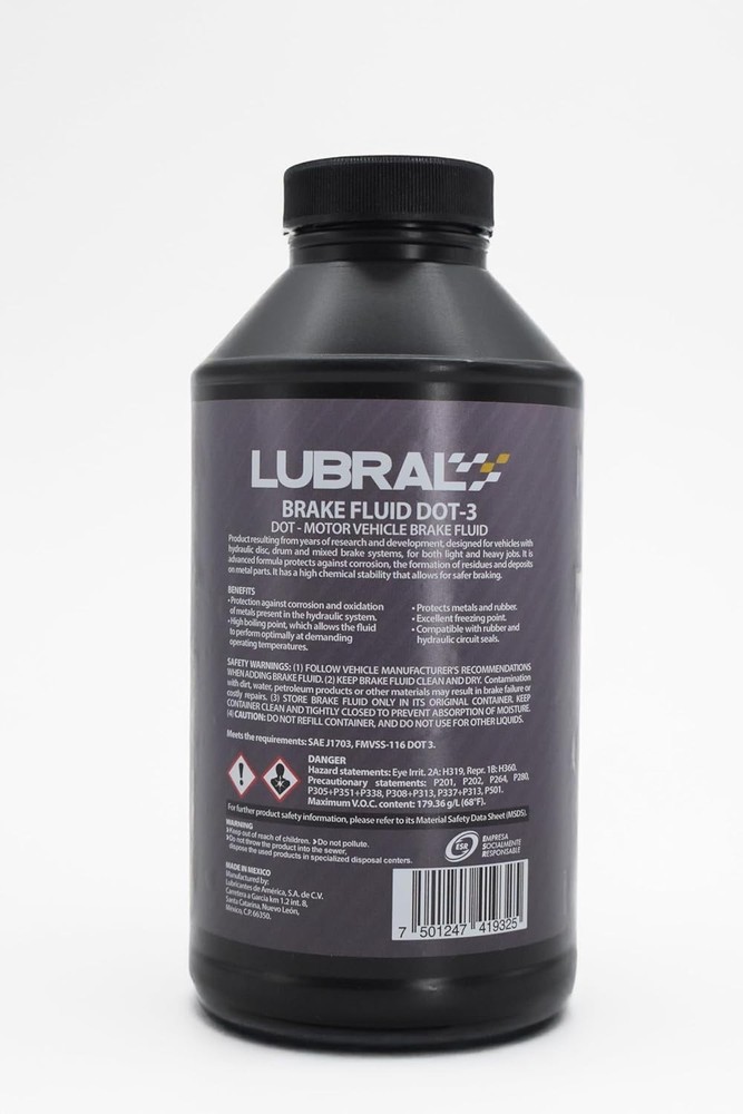 lubral Brake Fluid DOT 3 12oz Single Pack