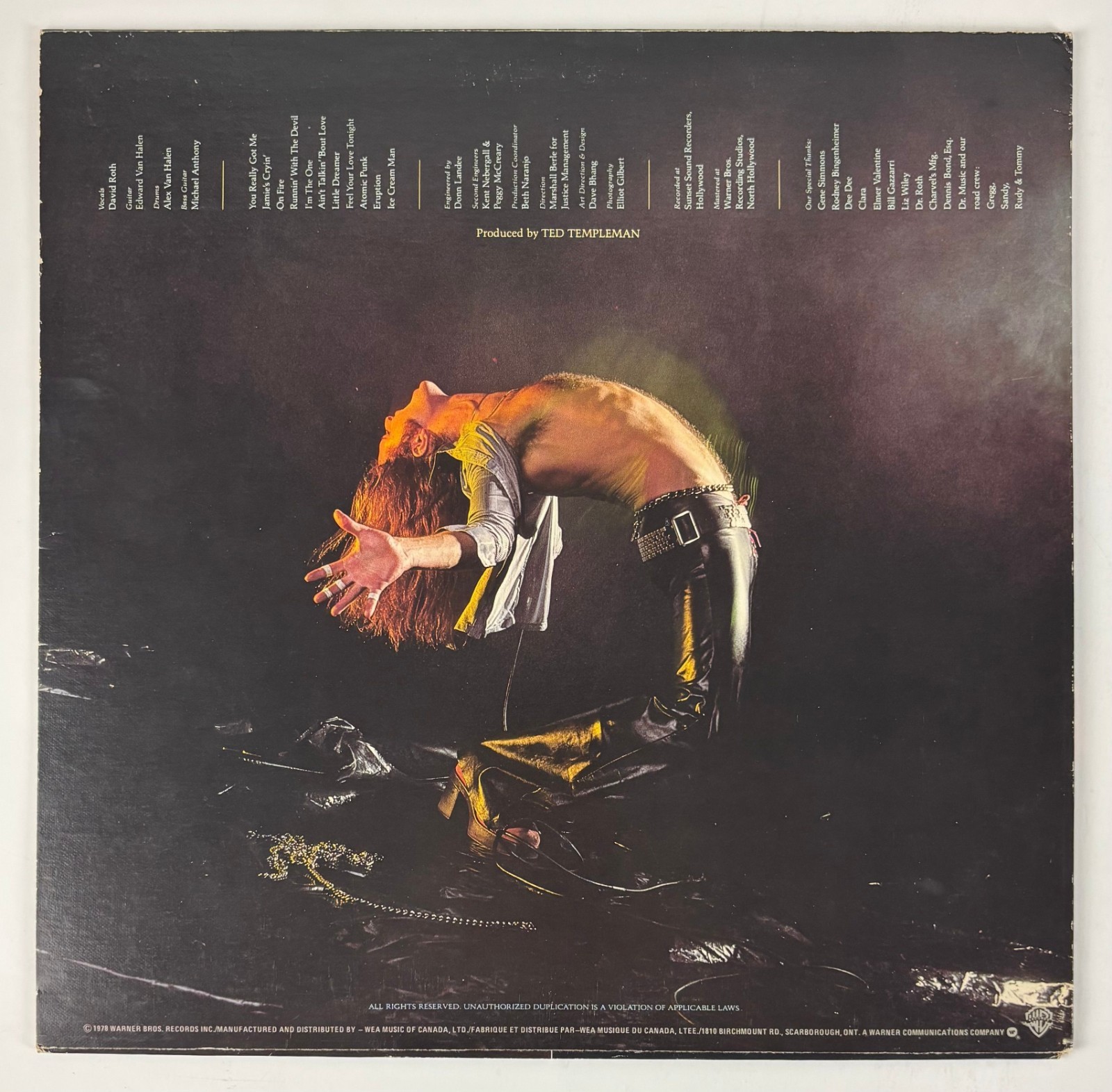 Van Halen Debut Vintage Signed Album Alex Van Halen David Lee Roth Beckett BAS