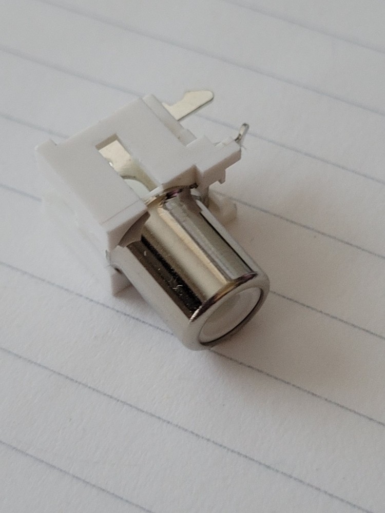 10pcs RCA Phono Jack, PCB Mount, PC, White, Right-angle